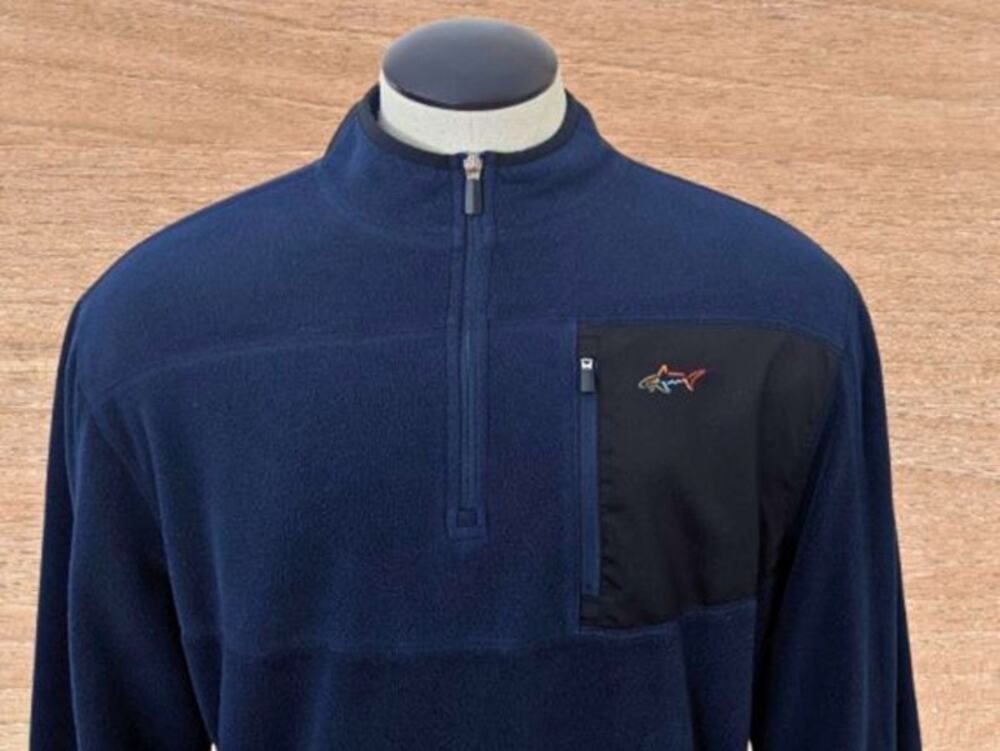 GREG NORMAN For Tasso Ella Blue Fleece Pullover Jacket Size LARGE